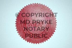 London Notary Public, Matthew Pryke's Notary seal